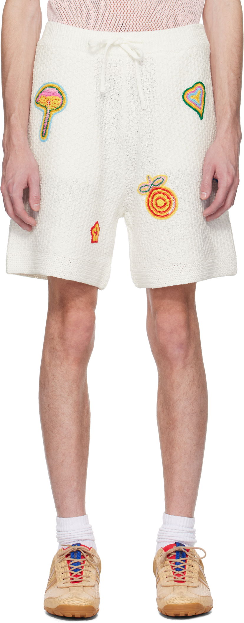 Шорти Casablanca Casablanca Motif Crochet Shorts білий | MS25-KW-916-01