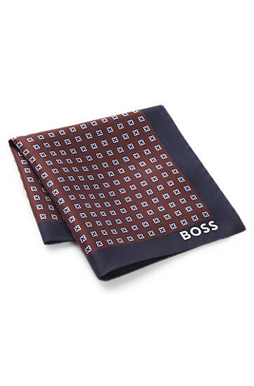 Шарф BOSS Silk pocket square with geometric digital print Різнокольоровий | 50551499, 1