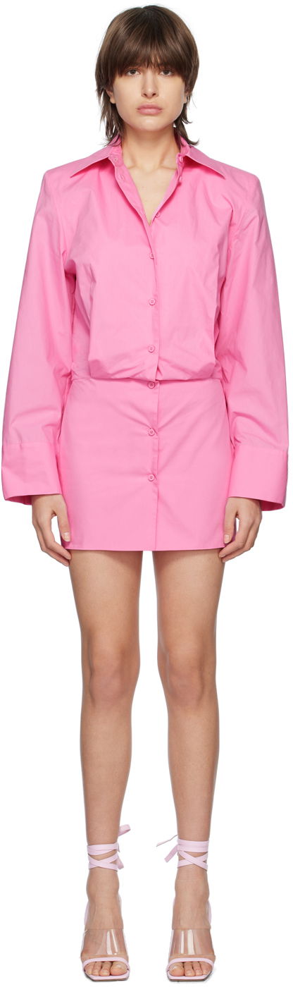 плаття The Attico Attico Margot Mini Shirt Dress Рожевий | 232WCA113 C052