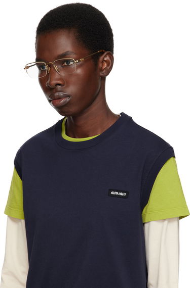 Сонцезахисні окуляри Miu Miu Miu Miu Half Rim Metal Rectangle Glasses Коричневий | 0MU 52WV 8056262411148, 3
