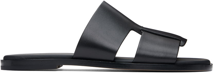 Кросівки та взуття BOSS BOSS Buffed Leather Sandals чорний | 50539243