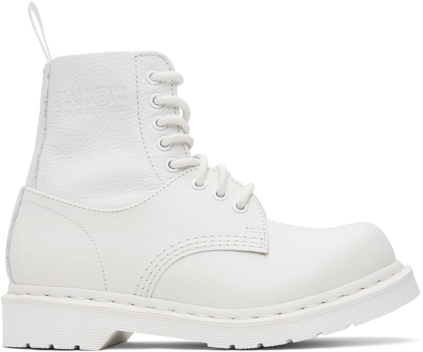 Кросівки та взуття Maison Margiela MM6 Maison Margiela x Dr. Martens Edition 1460 Twist Boots білий | SH3WU0013 P7006