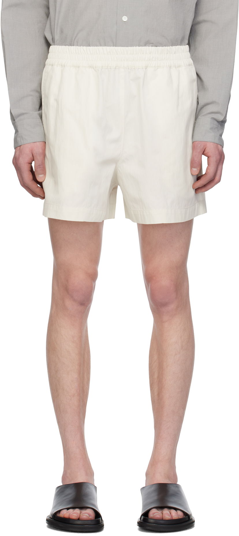 Шорти Studio Nicholson Studio Nicholson Elio Relaxed Fit Shorts білий | ELIO SNM - 1275