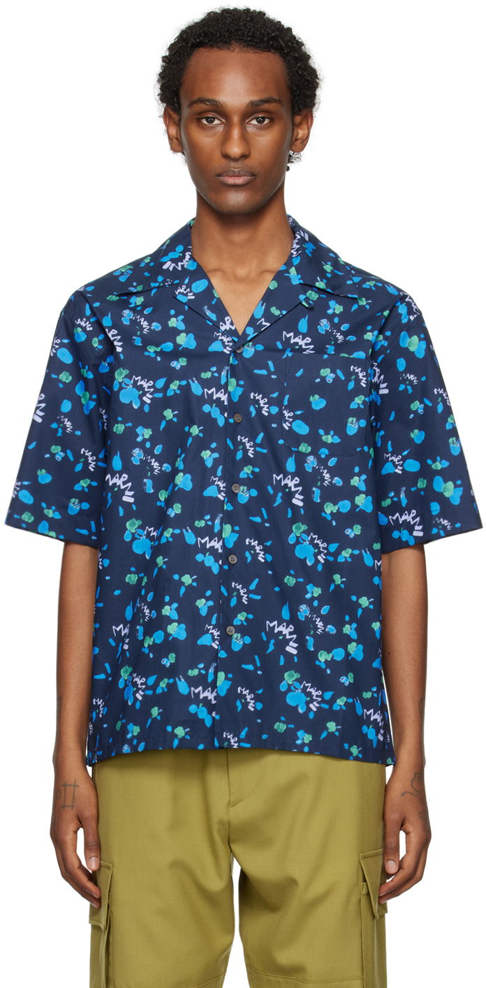 Сорочка Marni Graphic Shirt Синій | CUMU0213A6 UTC328