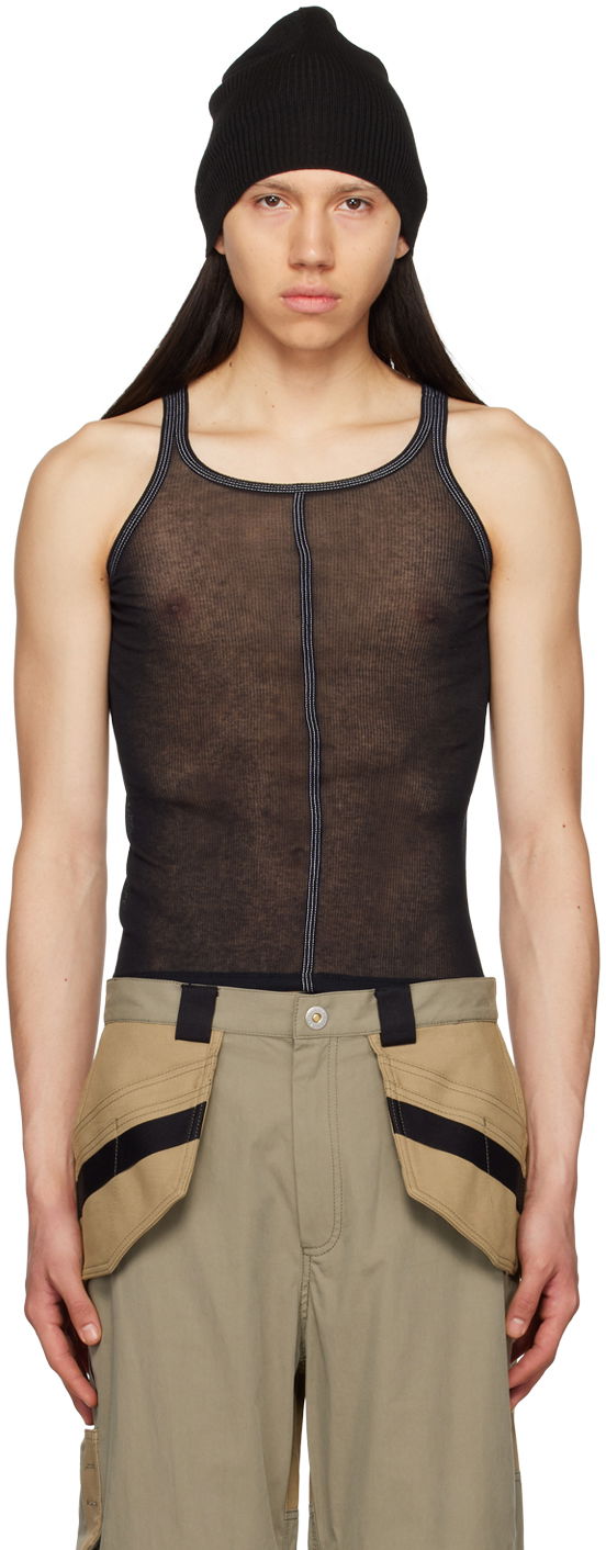 Безрукавка Dion Lee Black Semi-Sheer Tank Top чорний | C3131S23
