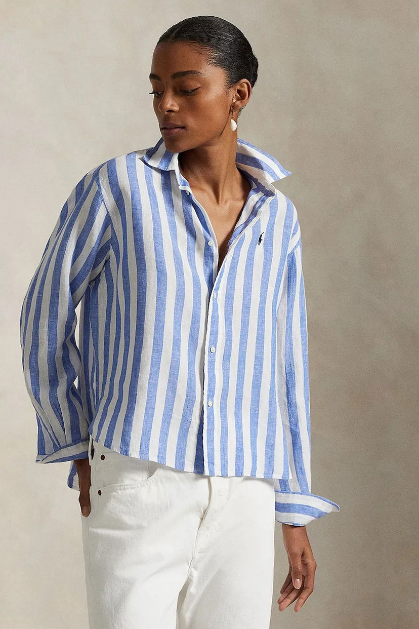 Сорочка Polo by Ralph Lauren Polo Ralph Lauren Relaxed Fit Linen Shirt Синій | 211935130