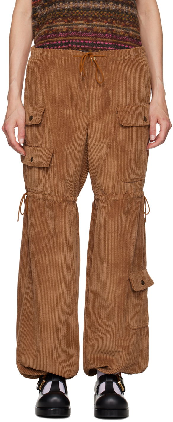 Штани карго Anna Sui Corduroy Drawstring Cargo Trousers Коричневий | 624V40