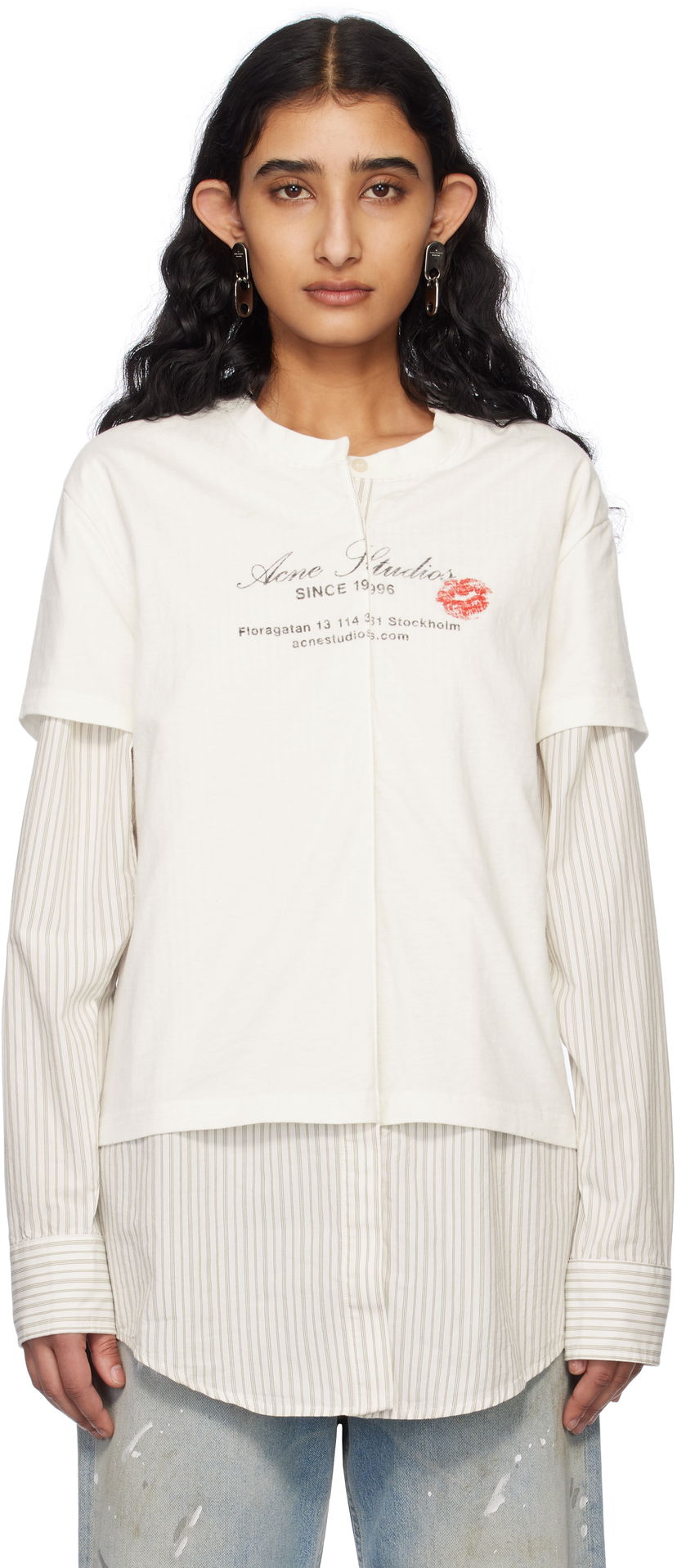 Футболка Acne Studios Acne Studios Layered T-Shirt білий | AC0730-