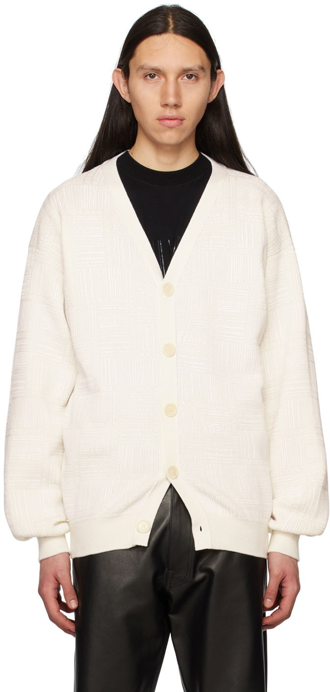 Cветр VETEMENTS Textured Knit Cardigan білий | VL16KN120W