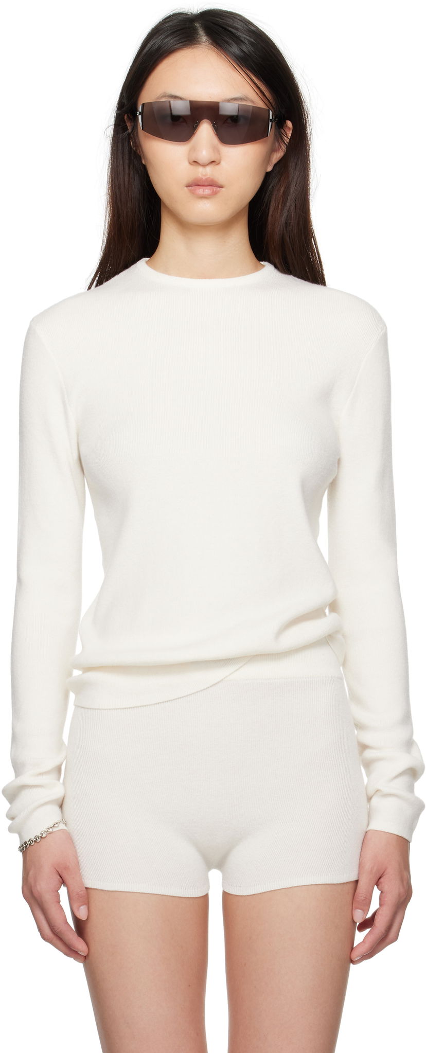 Футболка Fear of God Fear of God ESSENTIALS Soft Rib Long Sleeve T-Shirt білий | 192SP257804FW