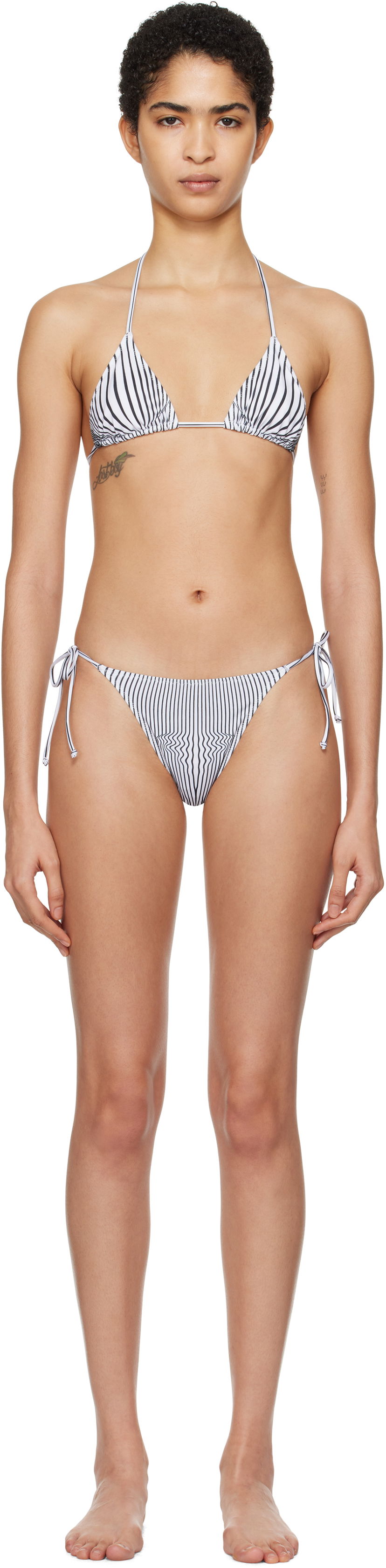 Купальники Jean Paul Gaultier Gaultier 'The Pinstripe Body Morphing' Bikini Bottoms білий | 25/33-F-BS021-J571-0100