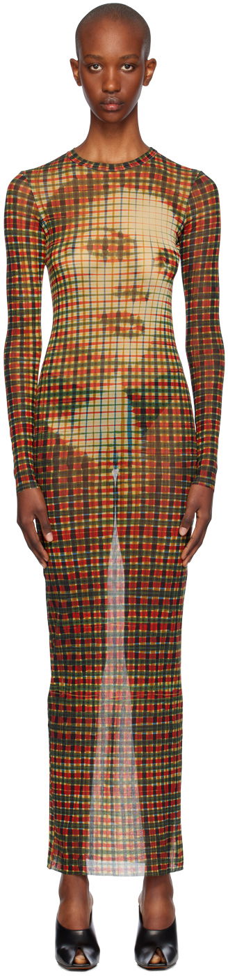 плаття Jean Paul Gaultier Jean Paul Gaultier Tartan Face Print Maxi Dress Різнокольоровий | 24/31-F-RO272-T563-95105030