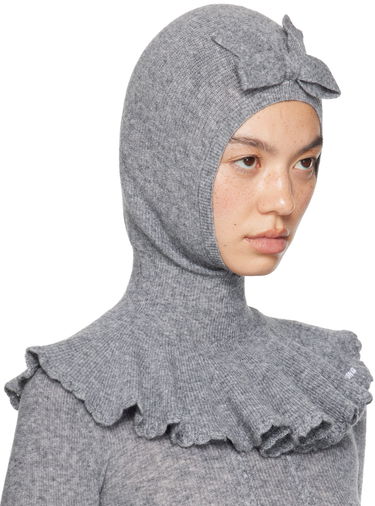 Капелюх SHUSHU/TONG SHUSHU/TONG Knit Cape Balaclava with Bow чорний | MWDDAC01 RTI068, 3