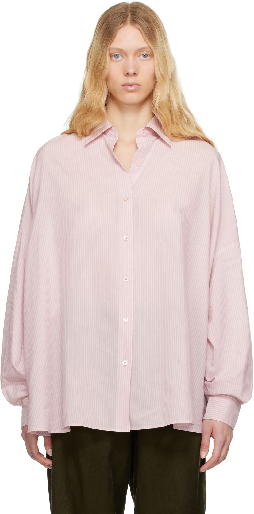 Сорочка Dries Van Noten Dries Van Noten Striped Cocoon Shirt Рожевий | 251-010700-1524