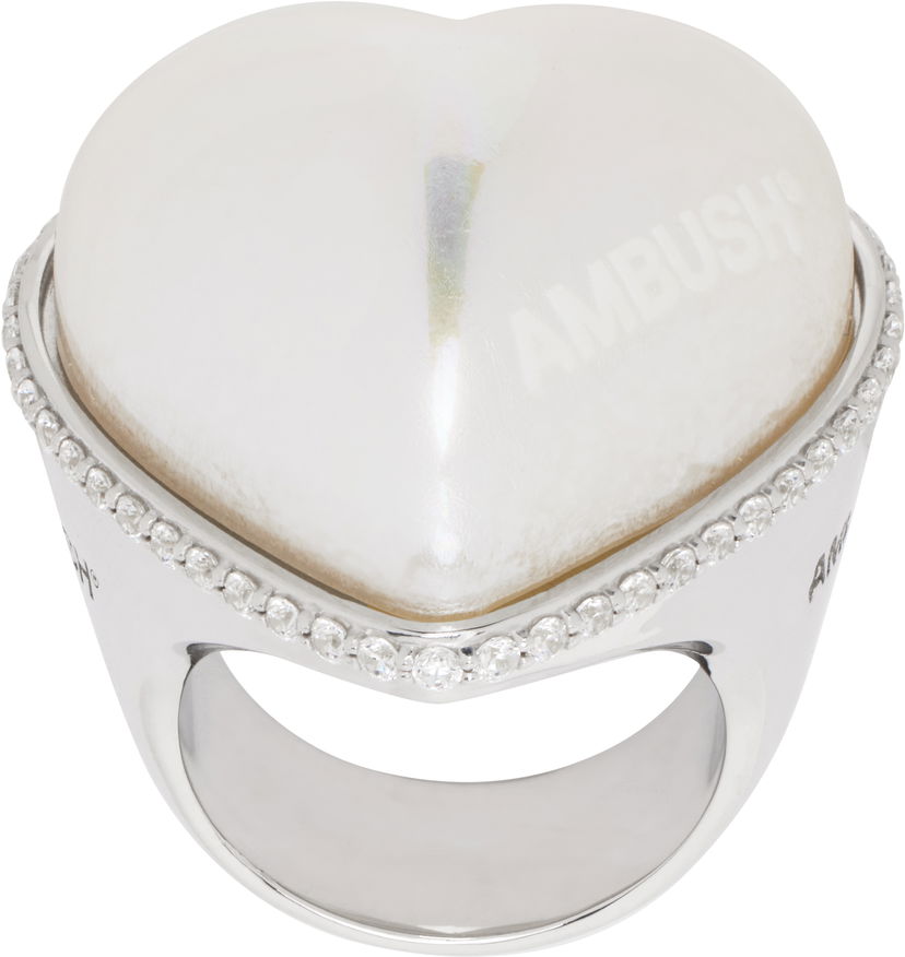 Кільце Ambush AMBUSH Large Pearl Heart Ring білий | 12115243
