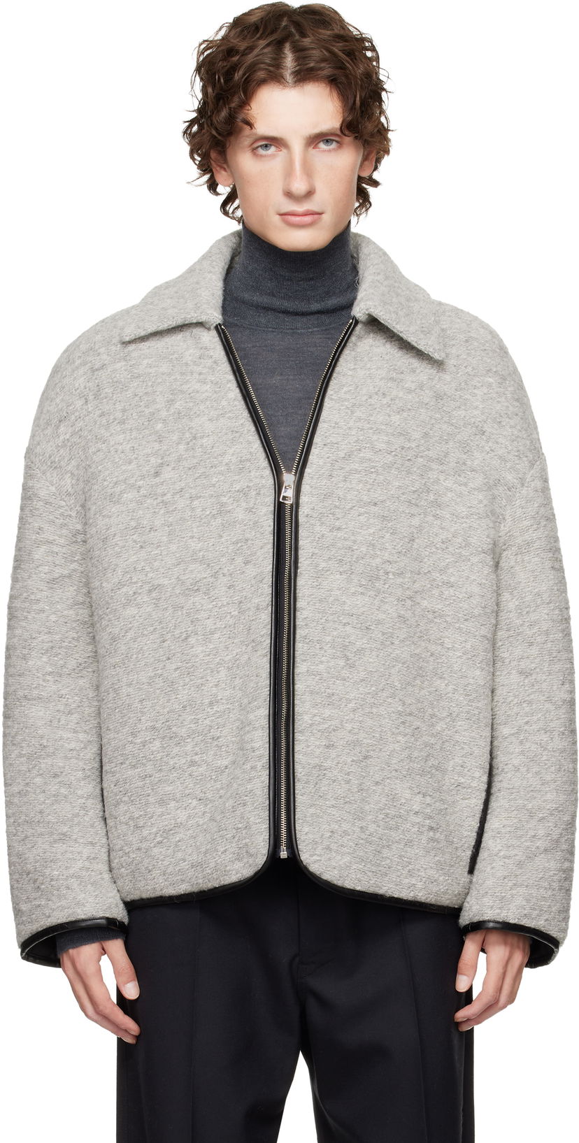 Куртка JW Anderson JW Anderson Contrast Trim Full-Zip Jacket Сірий | JK0394-PG1820