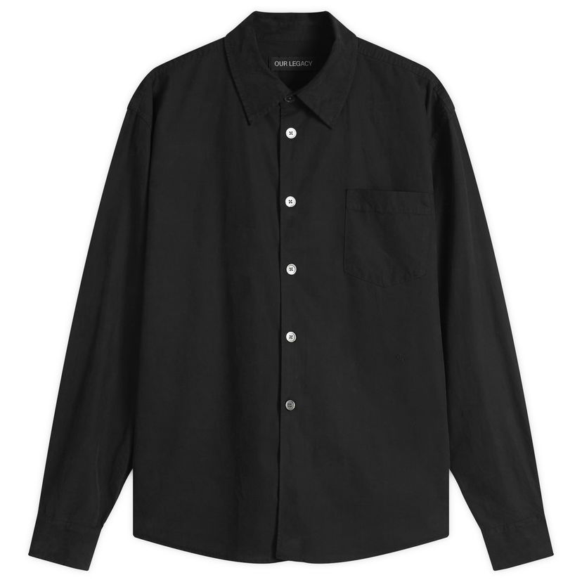 Сорочка OUR LEGACY Our Legacy Beyond Casual Liquid Poplin Shirt, Size 46 чорний | M4252BBC