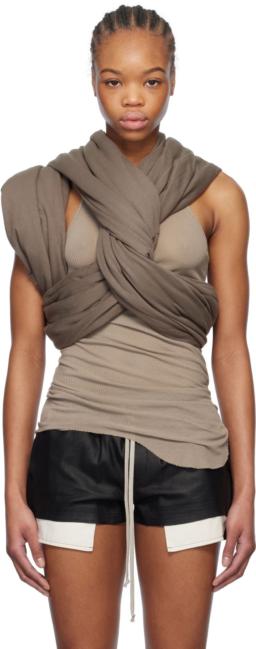 Безрукавка Rick Owens Rick Owens Hollywood Triple Donut Top бежевий | RP01E7432 JA
