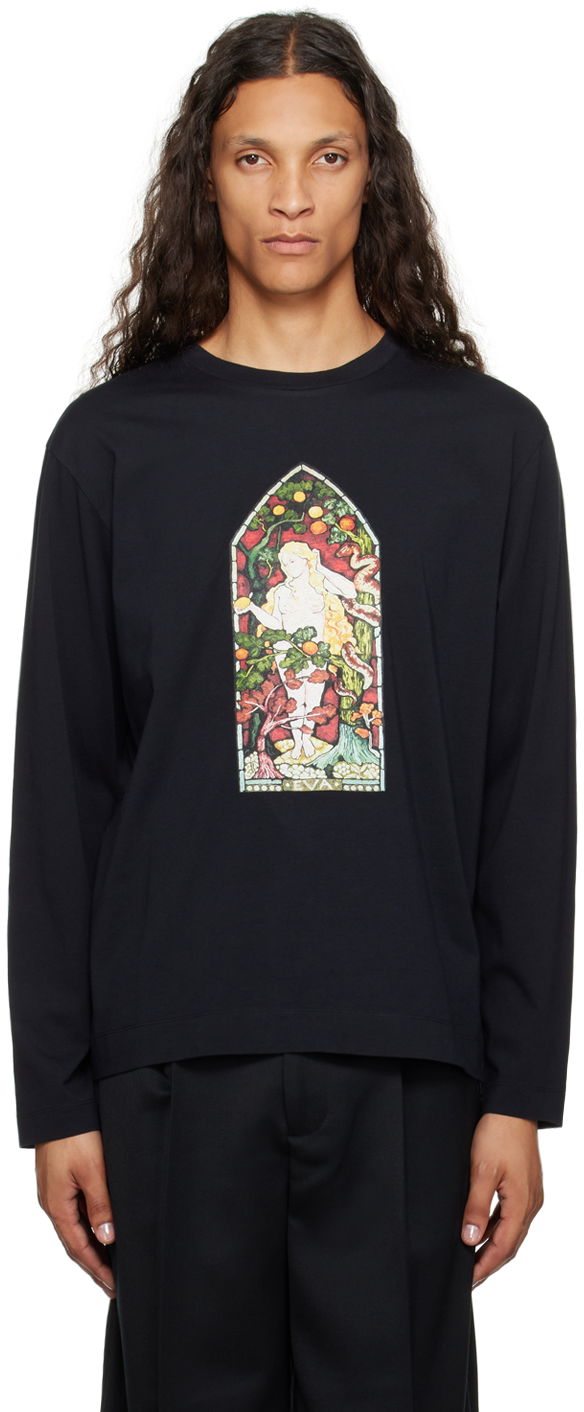 Футболка Simone Rocha Simone Rocha Stained Glass Woman Long Sleeve T-Shirt чорний | 5194P30-M 0569