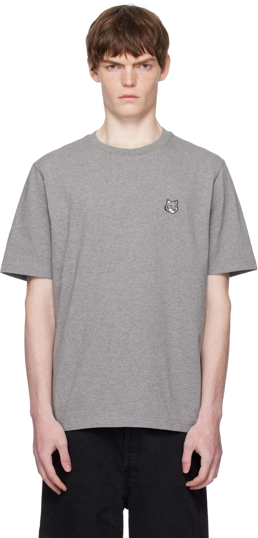 Футболка MAISON KITSUNÉ Maison Kitsuné Fox Head Patch Comfort T-Shirt Сірий | PM00108KJ7025