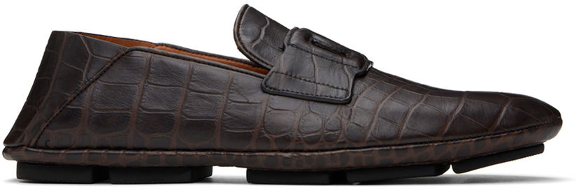 Одяг Dolce & Gabbana Dolce&Gabbana Calfskin Driver Loafers Коричневий | A50583AA446