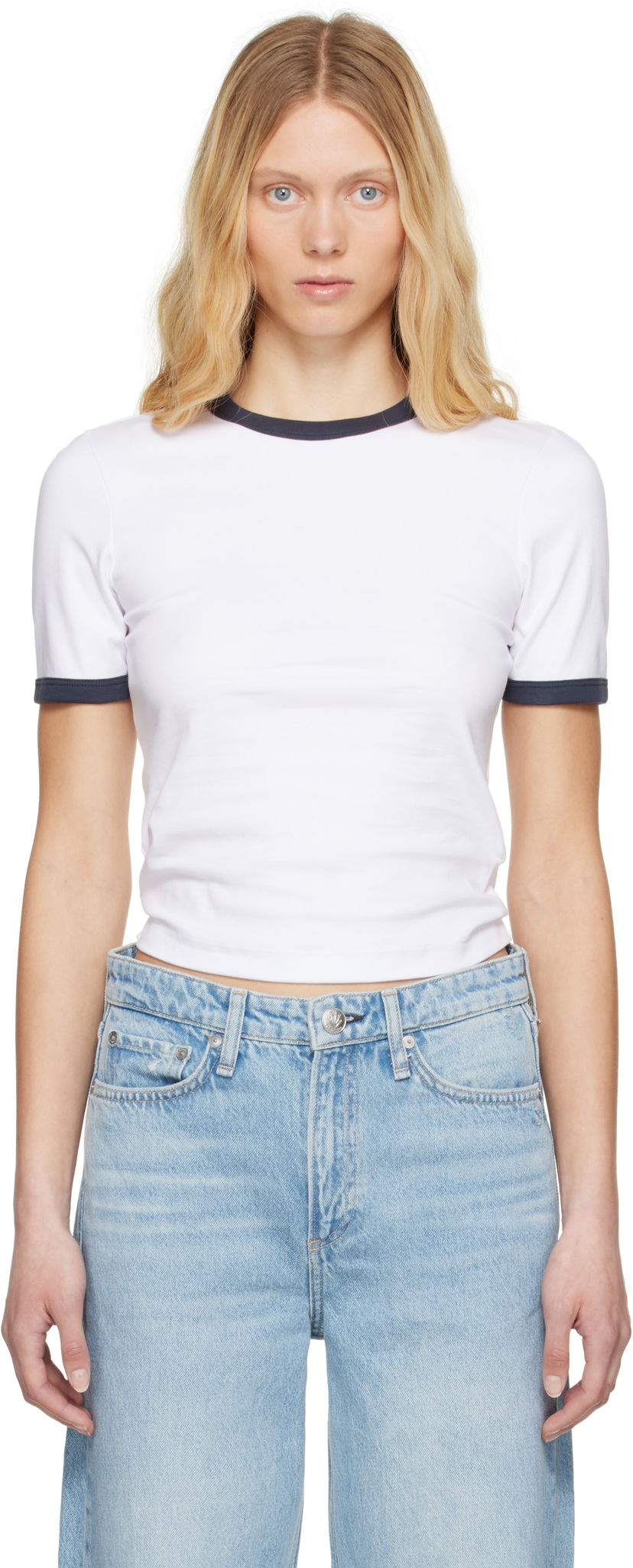 Футболка rag & bone Rag & Bone Mia Ringer T-Shirt білий | WCC25ST026W327