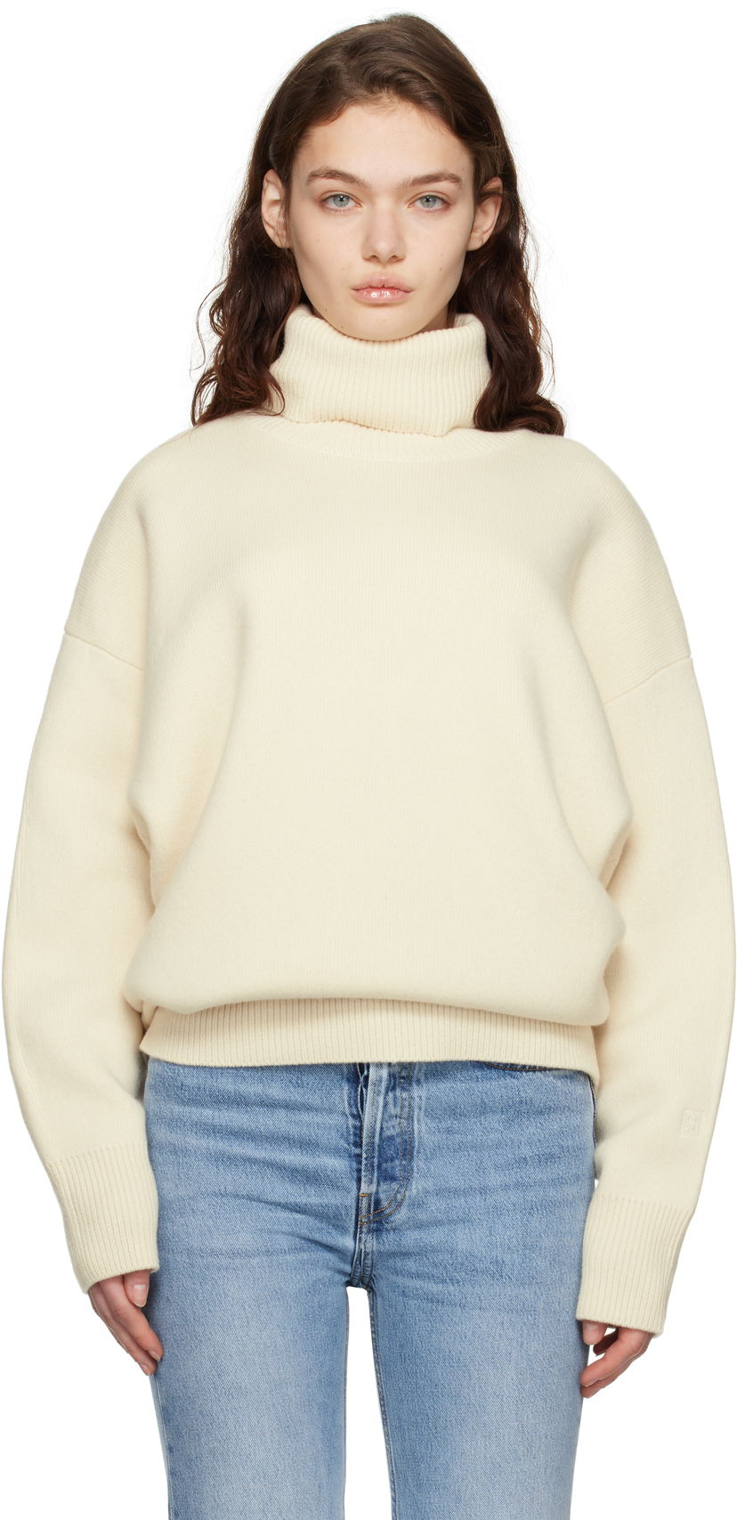 Cветр TOTEME TOTEME Double-Knit Turtleneck Sweater бежевий | 251-WRT4629-YA0132