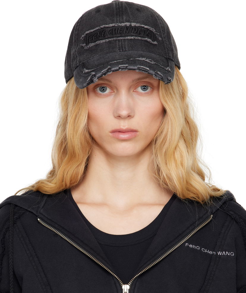 Кепка Feng Chen Wang Feng Chen Wang Denim Baseball Cap чорний | FUS19AC02