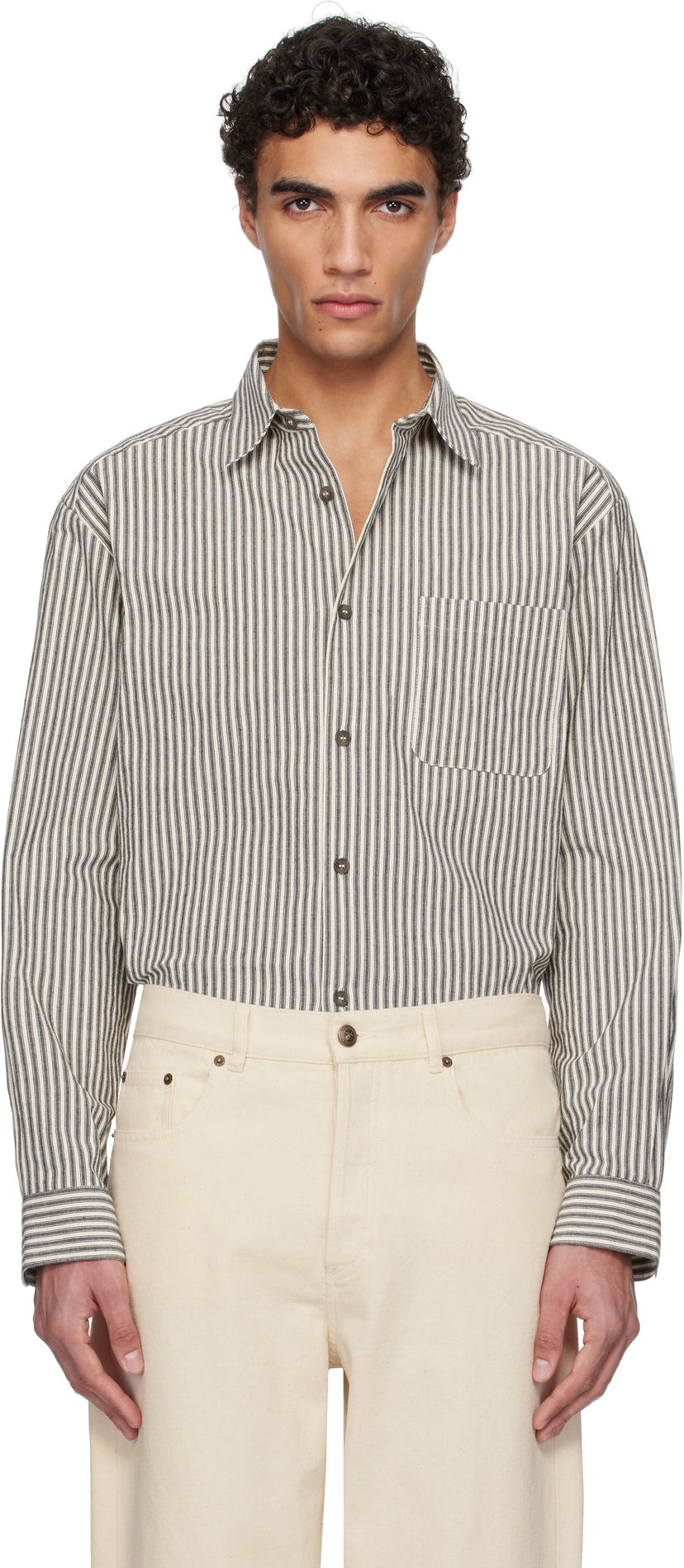 Сорочка A.P.C. A.P.C. Malo Striped Overshirt бежевий | COHGG-H32023