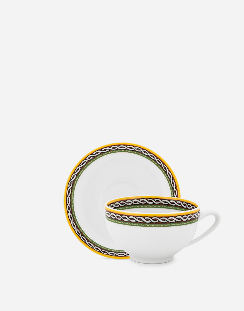 Домашній декор Dolce & Gabbana Porcelain Teacups With Saucers Set білий | TC0S13TCALIUC152