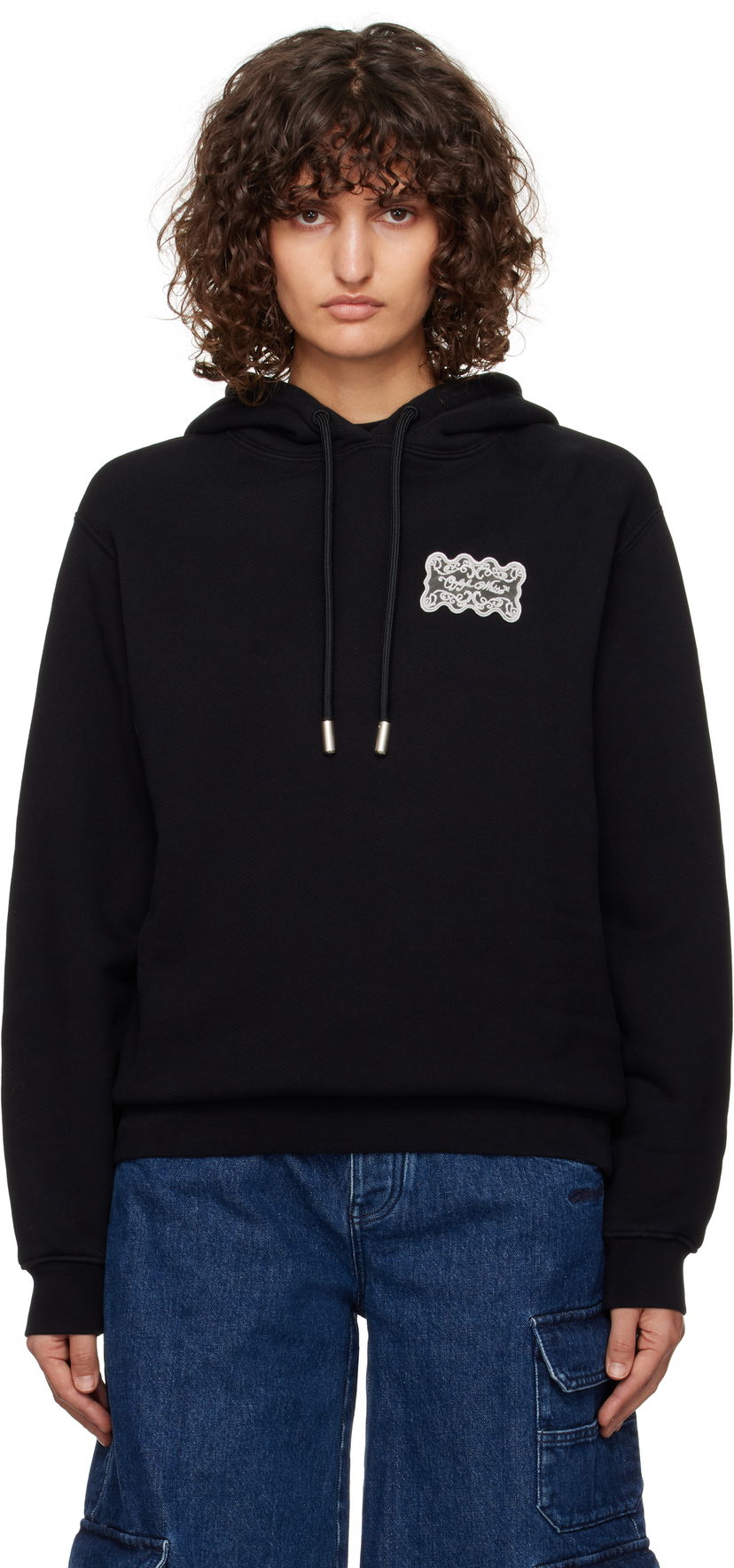 Світшоти Off-White Lace Label Hoodie чорний | OWBB035F24FLE0061001