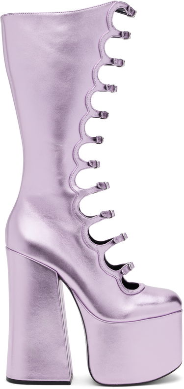 Догляд за взуттям Marc Jacobs Marc Jacobs 'The Metallic Kiki' Knee-High Platform Boots Фіолетовий | 2R4FBO001F01, 0