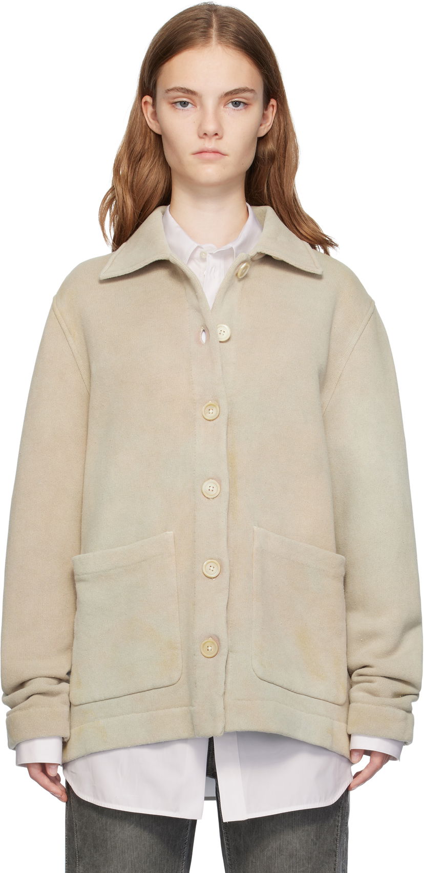 Cветр OUR LEGACY Lodge Cardigan бежевий | W4246LA