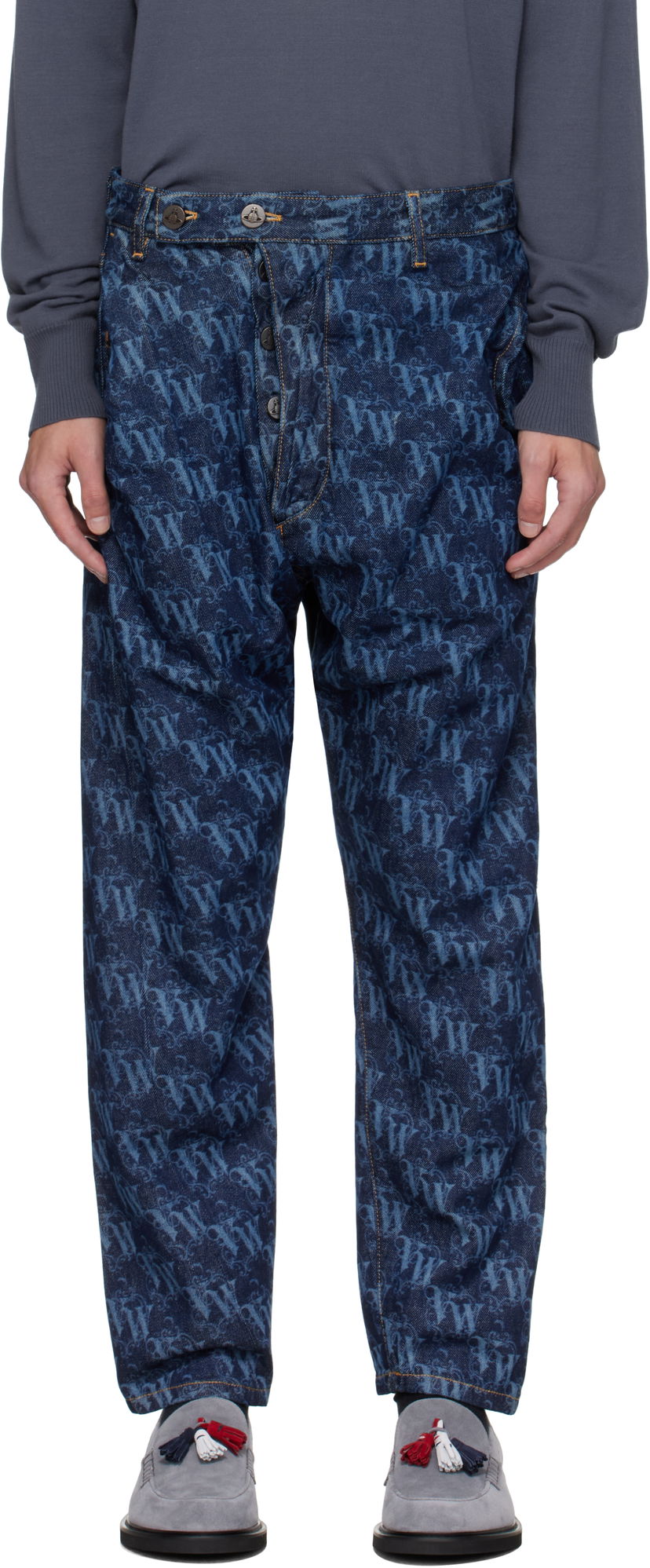 Джинси Vivienne Westwood Vivienne Westwood Drunken Patterned Jeans Синій | 3902000X-W014I-AAA-
