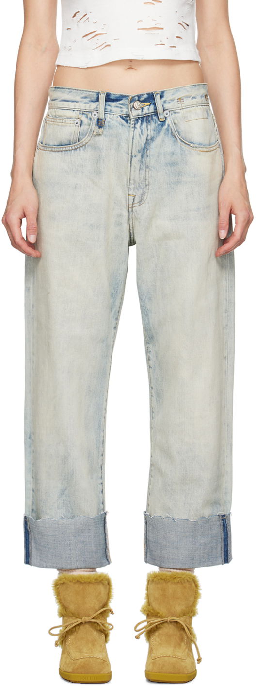Джинси R13 R13 Cuffed X-Boyfriend Jeans Синій | R13WD111-D218C