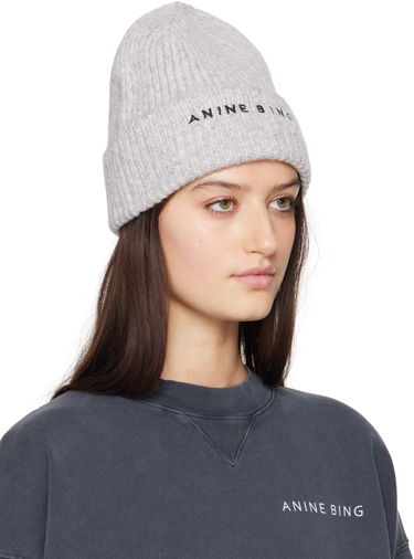 Шапка Anine Bing Anine Bing Elia Beanie Сірий | A-12-10621-CHR1, 1