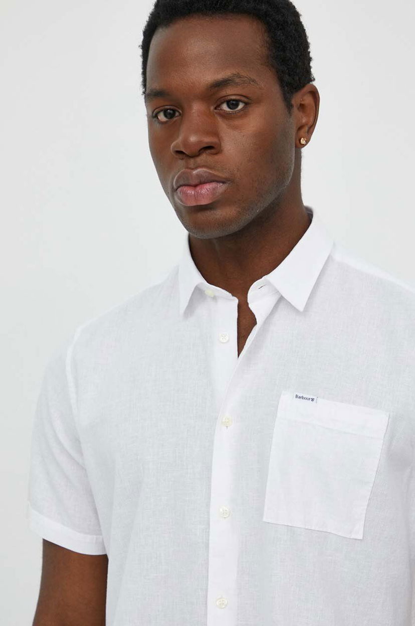 Сорочка Barbour Barbour Linen Shirt, Regular Fit білий | MSH5093