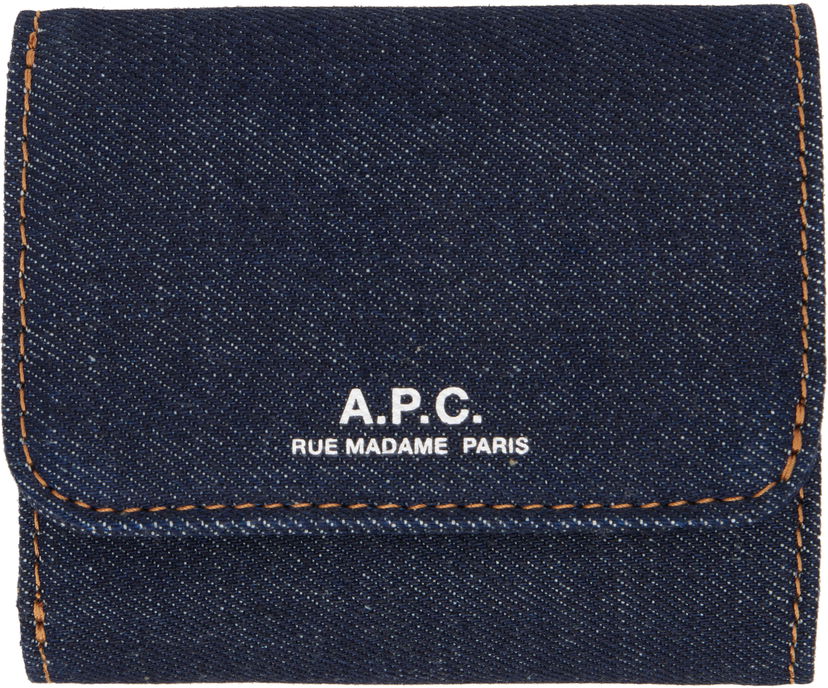Гаманець A.P.C. A.P.C. Trifold Denim Wallet Синій | COHIZ-H63650