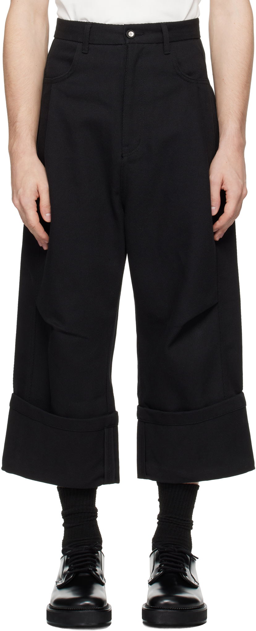 Штани ADER ERROR Trousers With Cuffed Hems чорний | BN01FWBT0102BK