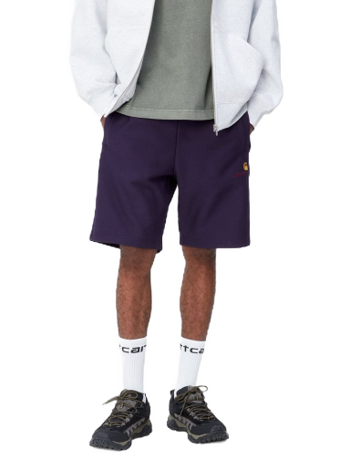 Шорти Carhartt WIP American Script Sweat Short "Cassis" темно-синій | I031685_1N8_XX