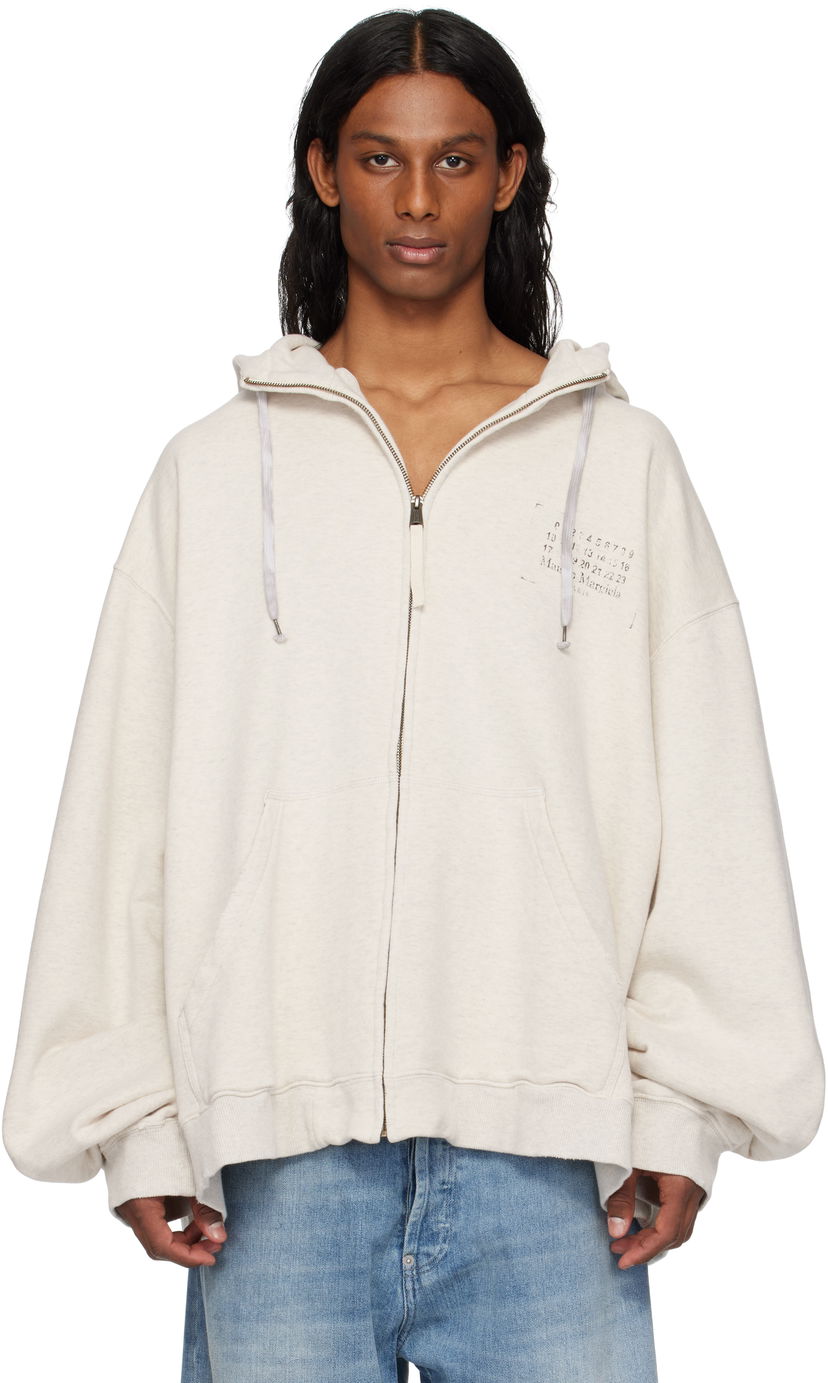 Світшоти Maison Margiela Maison Margiela Stamp Logo Zip Hoodie бежевий | S50HG0048 S25614