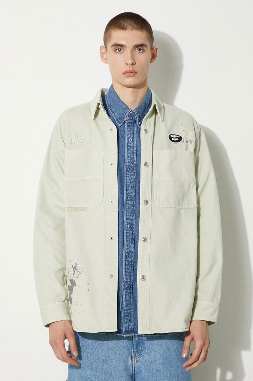 Сорочка AAPE by A Bathing Ape AAPE Relaxed Fit Shirt Зелений | AAPSRM8477XXM