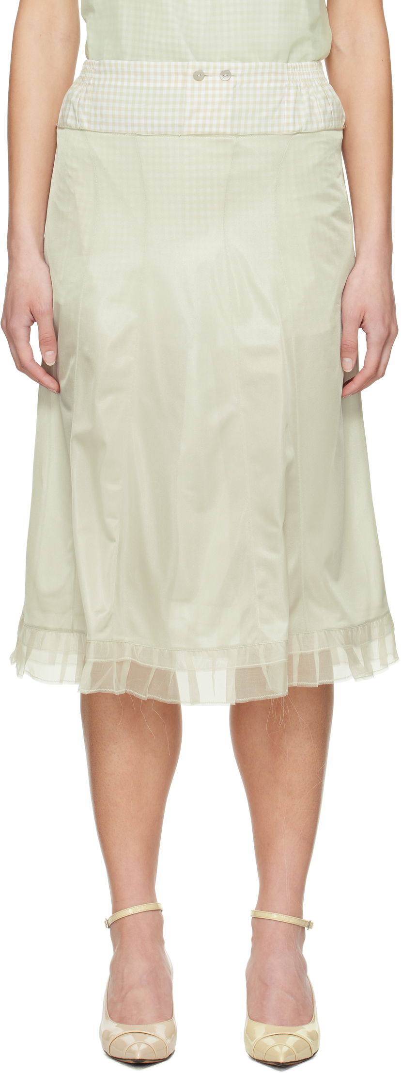 Спідниця Maison Margiela Maison Margiela 'Anonymity Of The Lining' Midi Skirt Зелений | S51ME0030 MTJ022