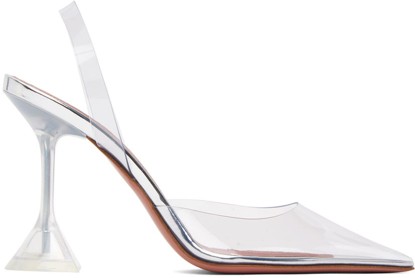 Кросівки та взуття Amina Muaddi Transparent Holli Glass Sling Heels білий | HOLLI GLASS SLING PVC