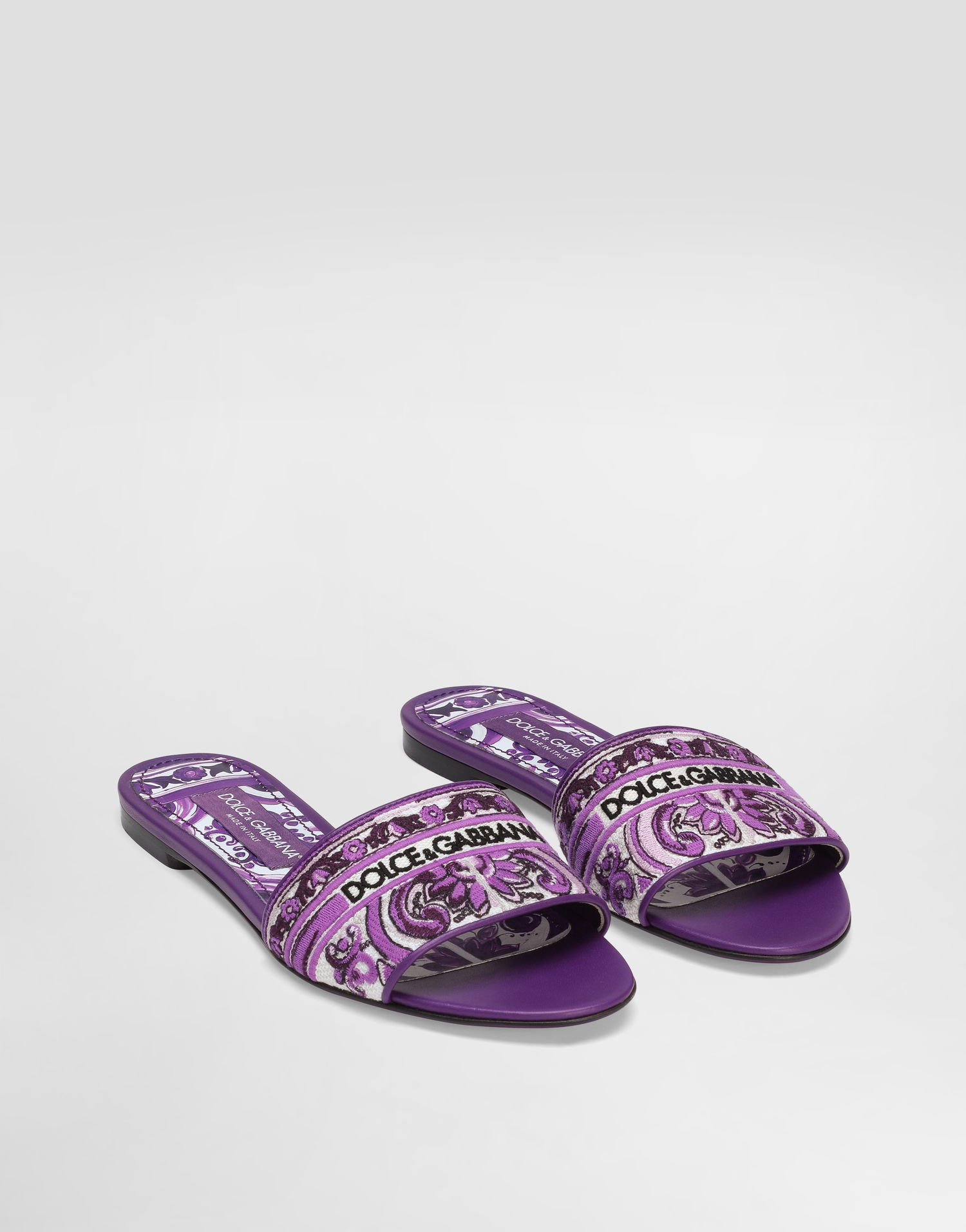 Аксесуари Dolce & Gabbana Dolce & Gabbana Embroidered Slides Фіолетовий | CQ0571AV804I03TN, 1