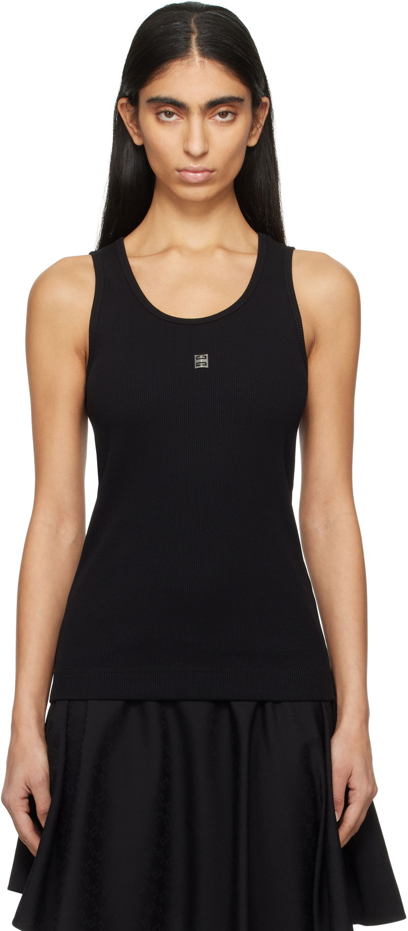Безрукавка Givenchy Ribbed Tank Top чорний | BW70CH3YHY001