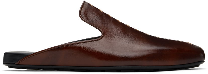 Одяг Bottega Veneta Bottega Veneta Roma Leather Slippers Коричневий | 816591V54T03369