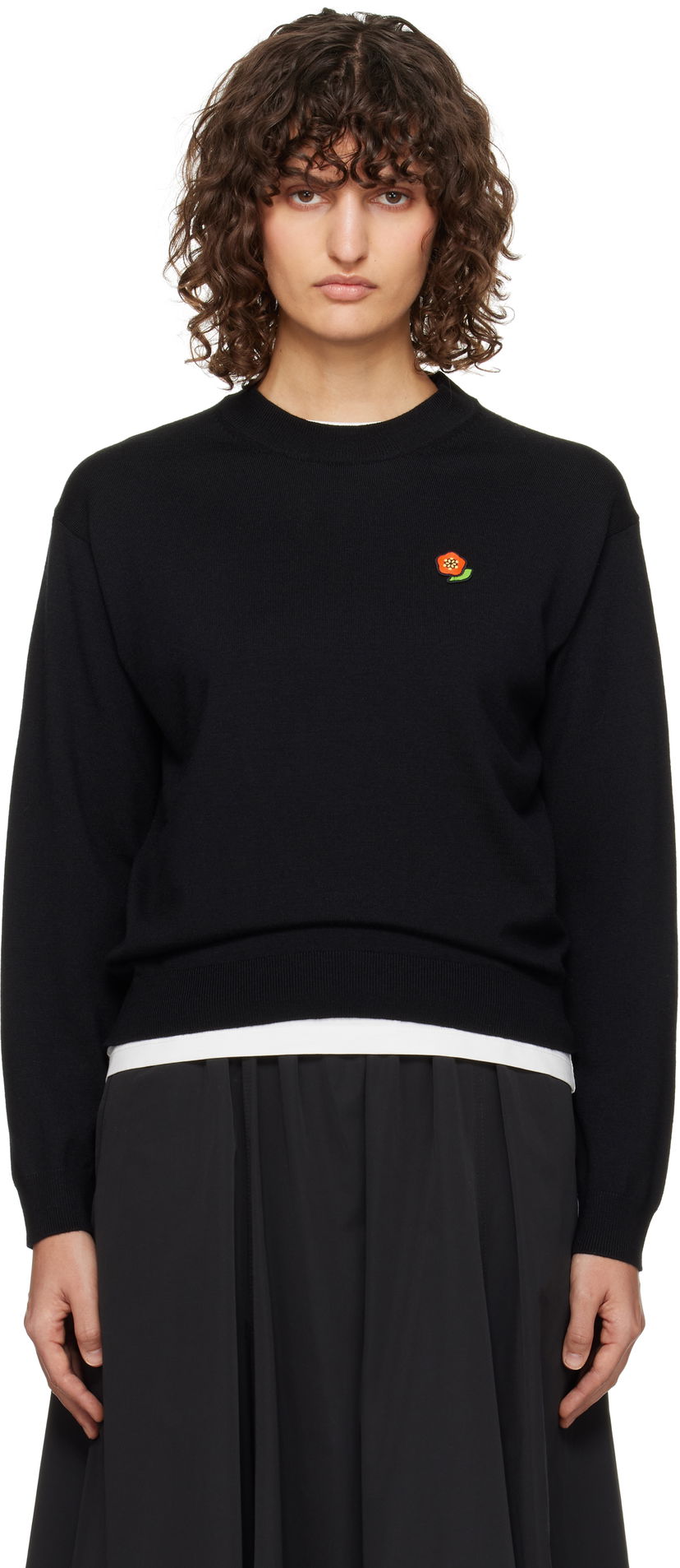 Cветр KENZO Pop Embroidered Sweater чорний | FF52PU7123LB