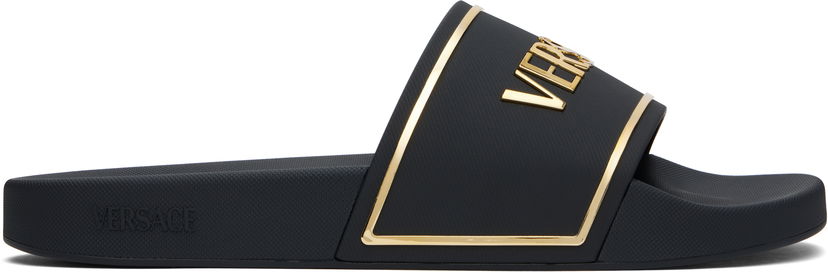 Кросівки та взуття Versace Versace Logo Pool Slides чорний | 1018496_1A13176