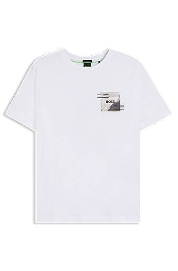 Футболка BOSS BOSS Relaxed-fit Tee with Reflective Accents білий | 50548093